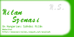 milan szenasi business card